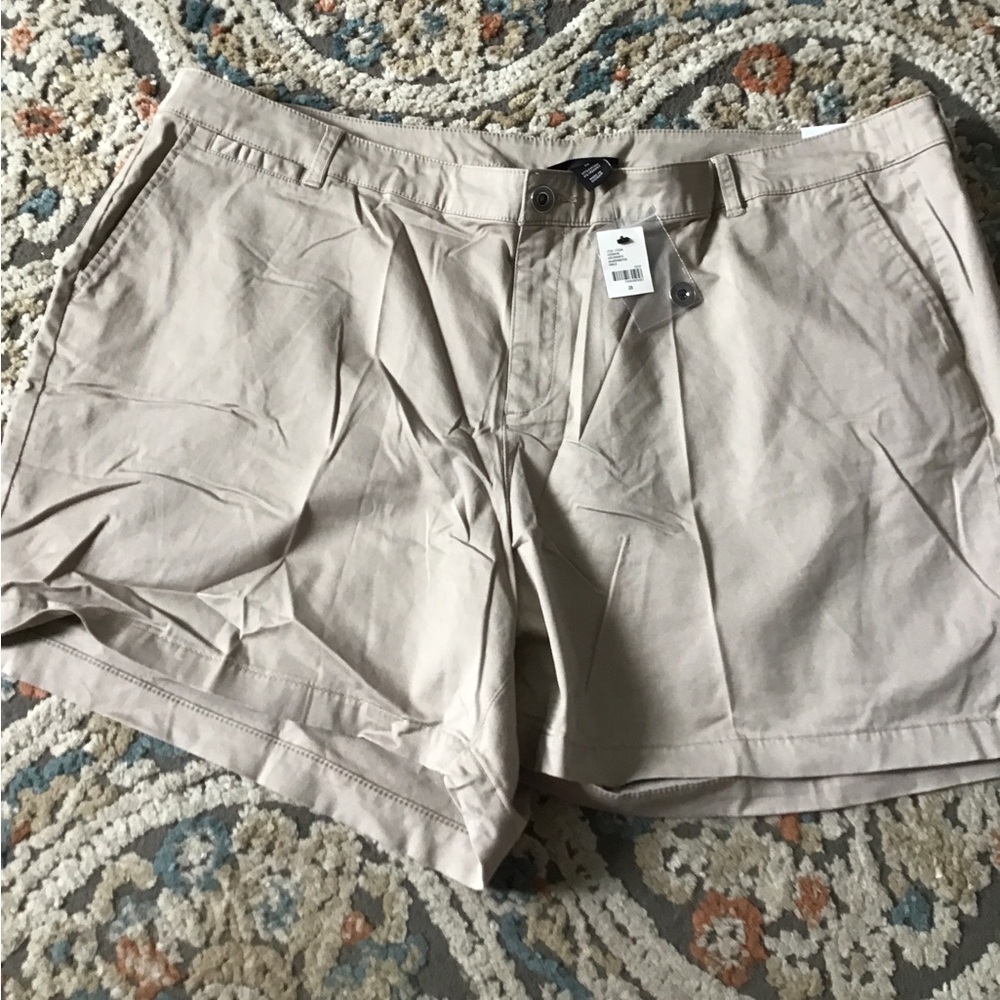 LOWEST🌺 NWT LANE BRYANT Sz28 KHAKI COTTON & SPANDEX SHORTS - Picture 8 of 9